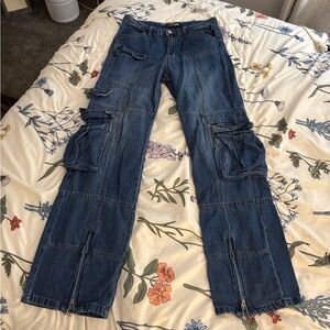 Fashion Nova Cargo Jeans with Pockets